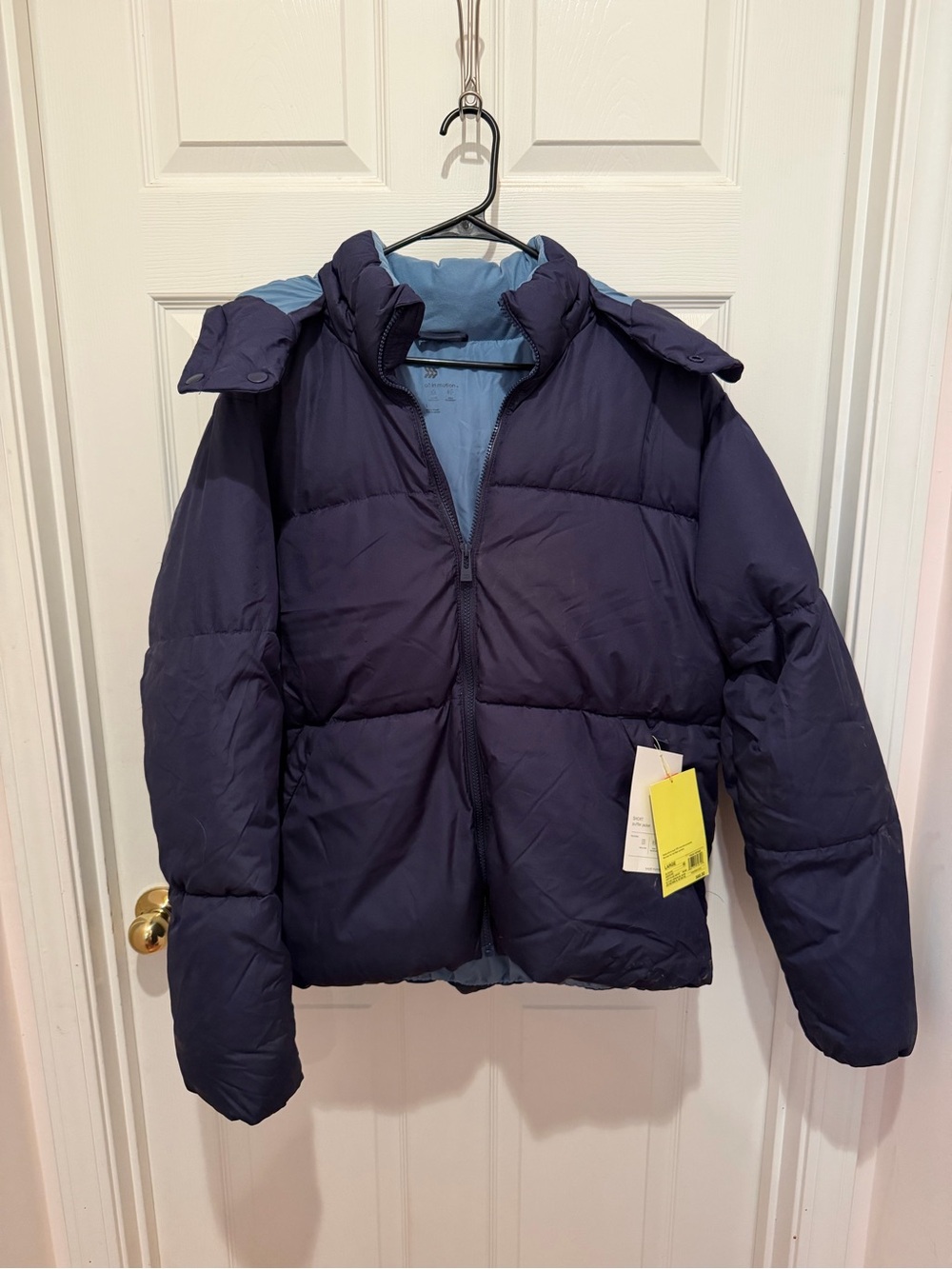Men's Navy Blue Hooded Puffer Jacket